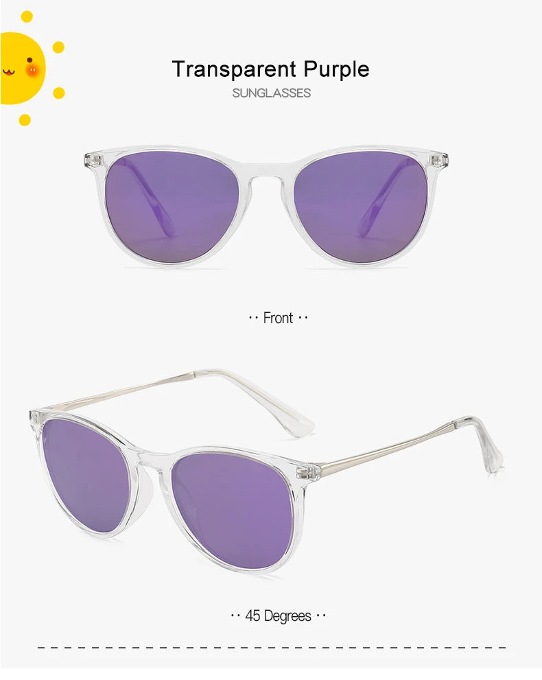 Vintage Round Kids Sunglasses – Polarized Metal UV400 Eyewear for Outdoor Play