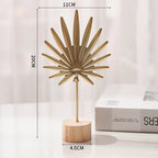 Golden Ginkgo Leaf Metal Figurine – Decorative Sculpture for Home Office Decor