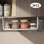 Iron Under Cabinet Hanging Baskets – Heavy Duty Storage for Kitchen Pantry