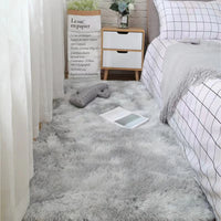 Tie-Dyed Shag Area Rug – Fluffy Non-Slip Carpet for Bedroom and Living Room