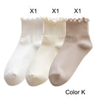 Ruffled Ankle Socks – Breathable Japanese Style Kawaii Hosiery for Women