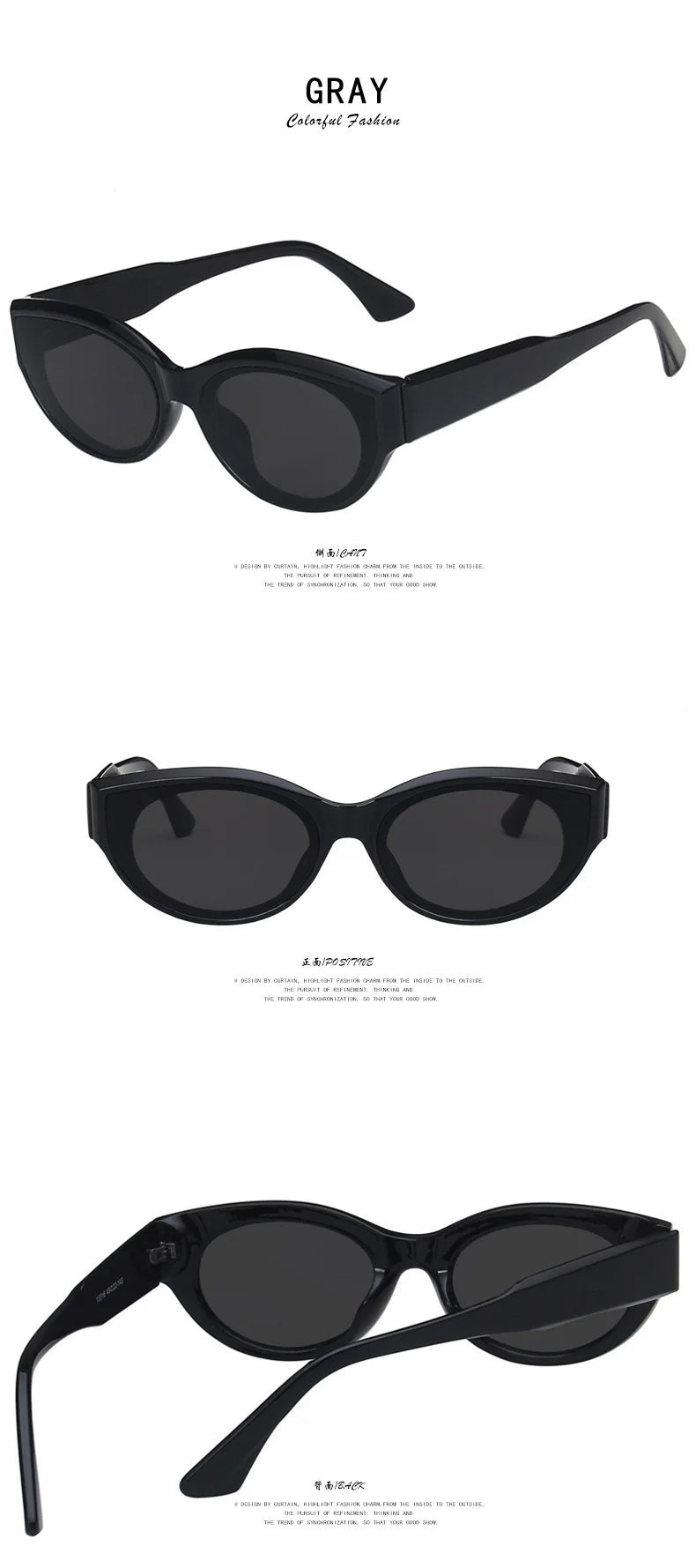 Vintage Cat Eye Sunglasses – Oval Elliptic Frames for Women UV Protection