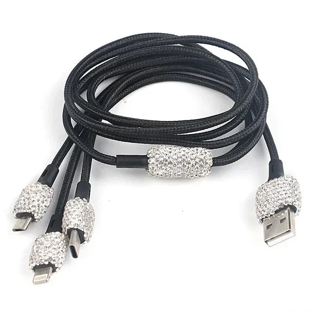 Bling Dual USB Car Charger – Diamond Fast Adapter for Women Interior Decor