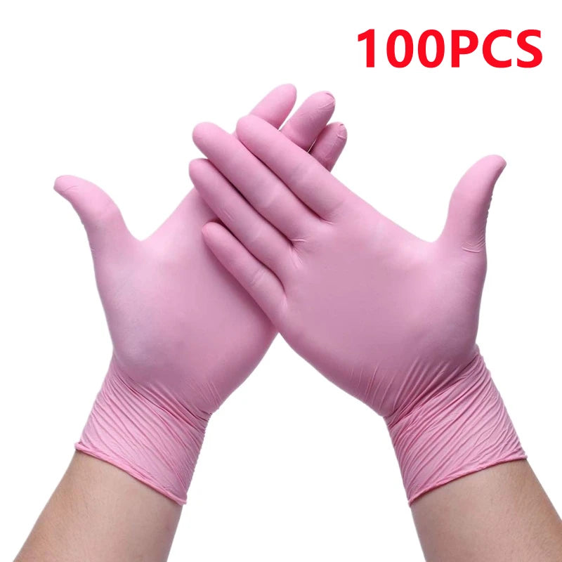 Pink Nitrile Disposable Gloves – Powder Free for Cleaning and Salon Use