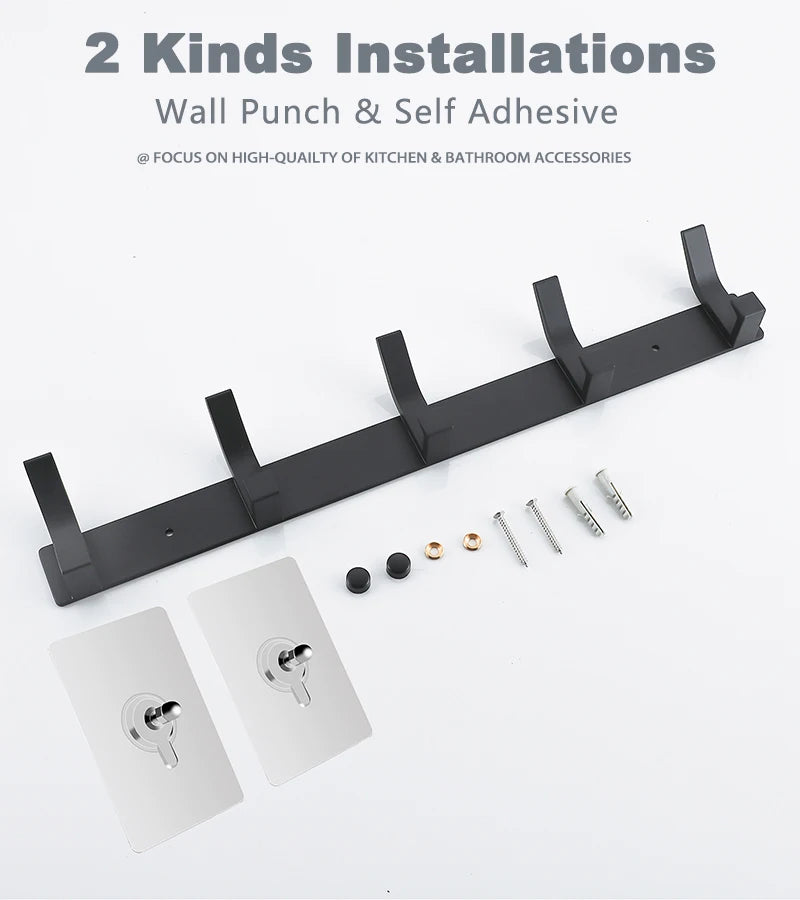 Self-Adhesive Wall Hooks – Heavy Duty Hangers for Bathroom Kitchen Storage
