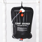 Portable Solar Camping Shower – 20L PVC Heated Water Bag for Outdoor Travel