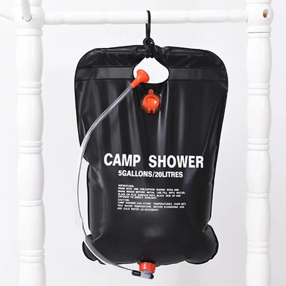 Portable Solar Camping Shower – 20L PVC Heated Water Bag for Outdoor Travel