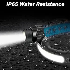 Rechargeable LED Headlamp – 270° Wide Beam Motion Sensor for Camping and Work