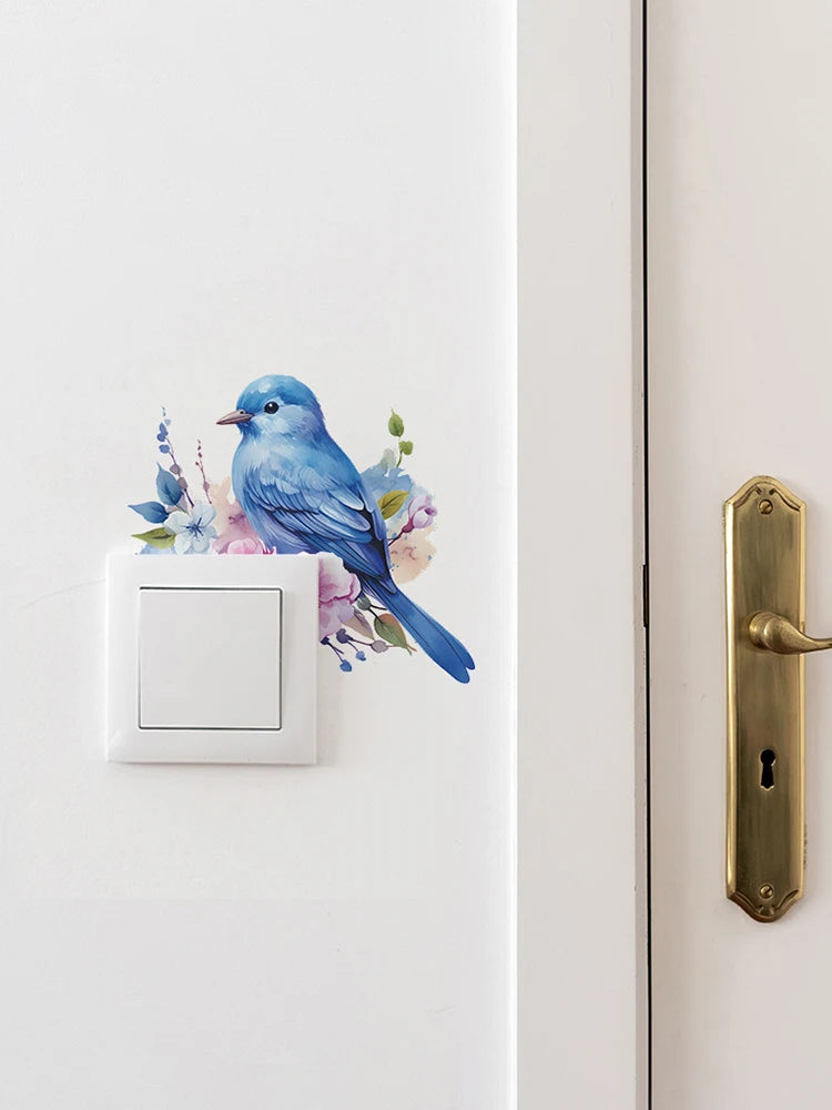 Cartoon Bird Plant Wall Decals – Decorative Vinyl Stickers for Home Decor