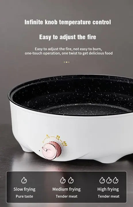 Electric Non-Stick Multicooker – Portable Frying Pan for Home Cooking