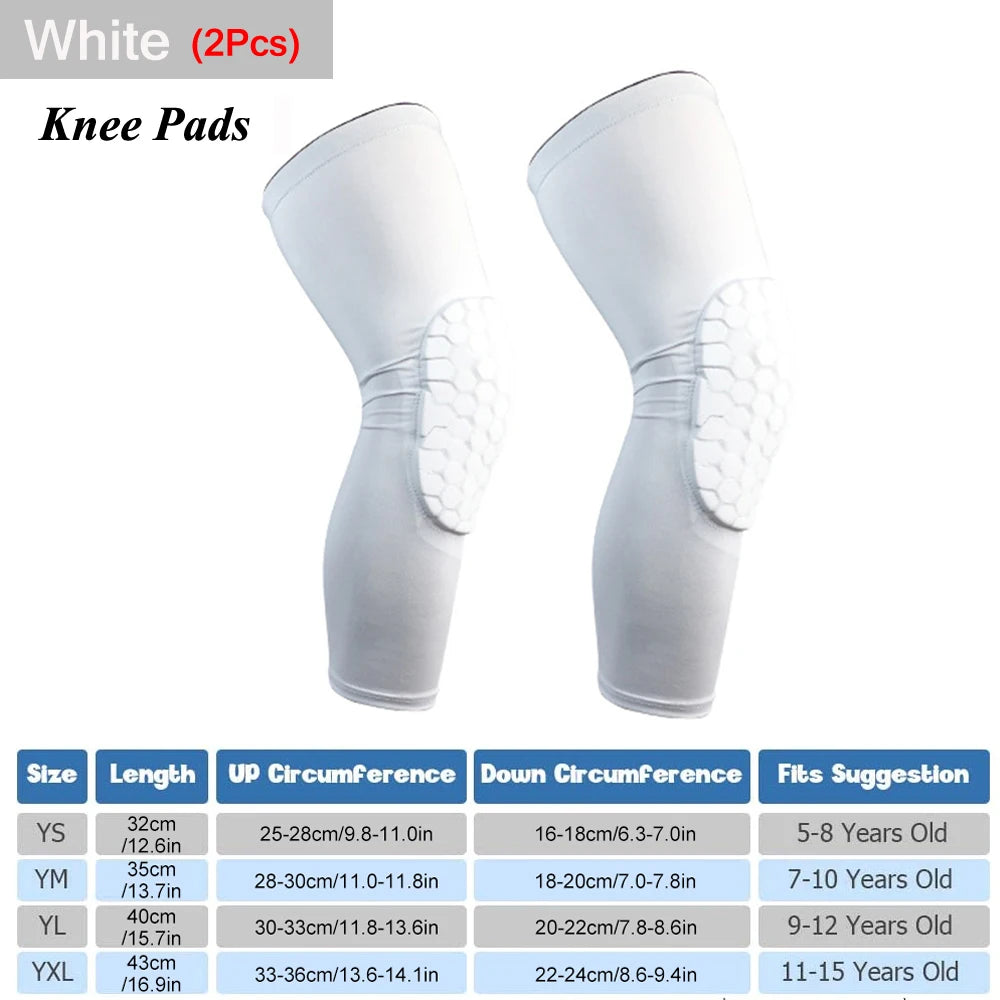 Honeycomb Compression Knee Guards – Youth Protective Gear for Sports