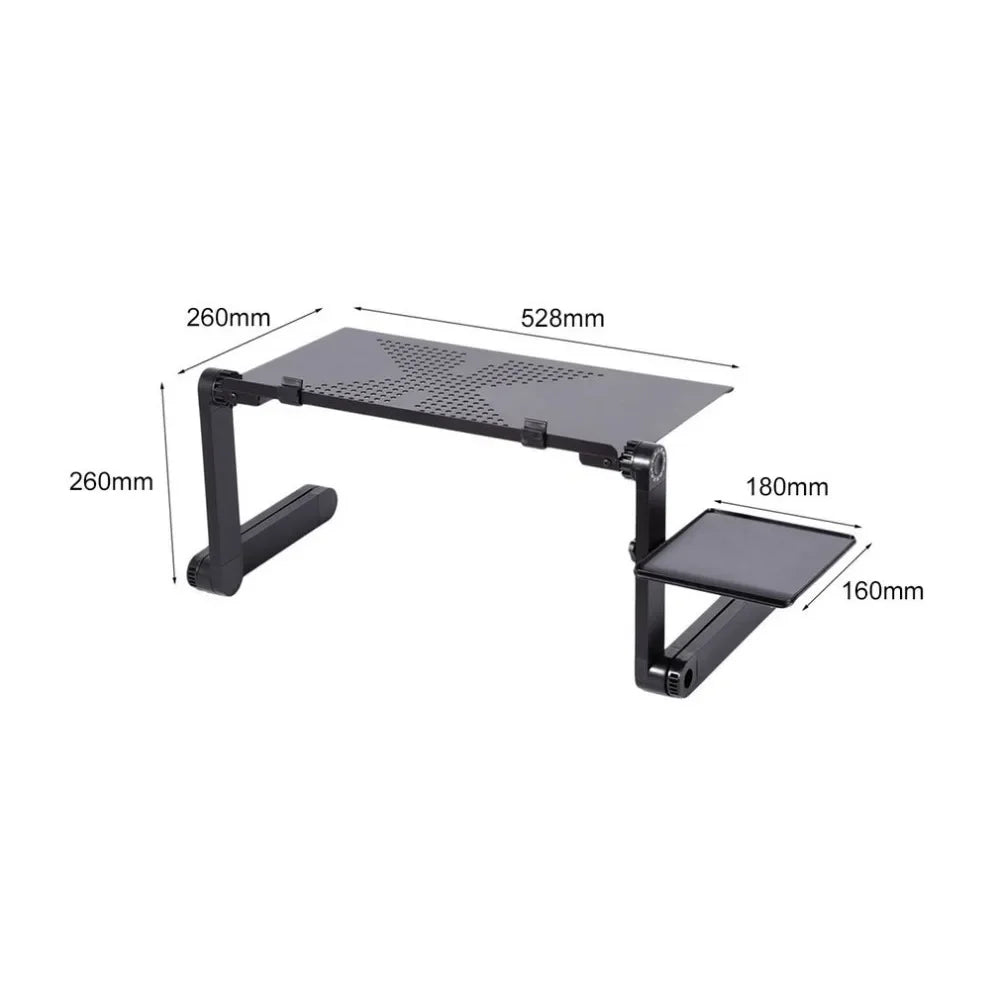 Aluminum Laptop Cooling Stand – Foldable Notebook Tray for Bed Office Desk