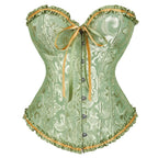Victorian Jacquard Corset Top – Lace Up Gothic Bustier for Cosplay