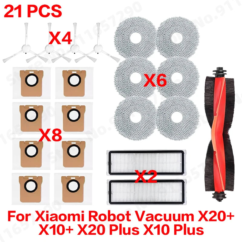 Vacuum Replacement Parts Kit – Dust Bags and Filters for Xiaomi Robot Vacuums