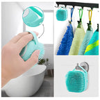 Silicone Pet Grooming Brush – Shampoo Dispenser for Dogs and Cats Bathing