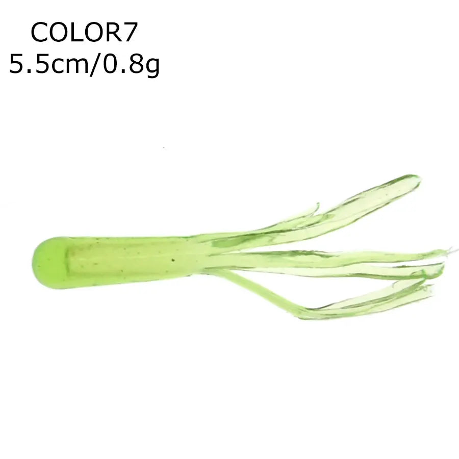 Soft Silicone Tube Worm Lure – 5cm Micro Bait for Bass Perch and Trout Fishing