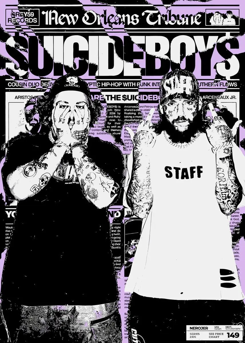 Suicideboys Band Canvas Poster – Vintage Hip Hop Music Wall Art for Home Decor