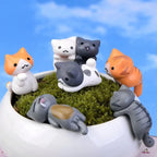 Lucky Cat Miniature Figures – Resin Micro Landscape Decor for Bonsai Gardening