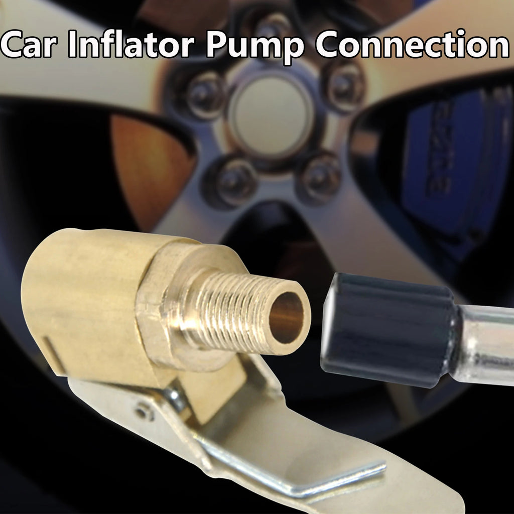 Brass Tire Inflator Chuck – 8mm Clip-On Air Pump Adapter for Vehicle Repair