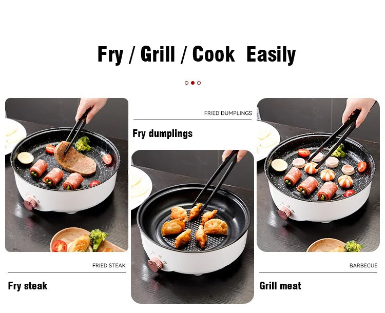 Electric Non-Stick Multicooker – Portable Frying Pan for Home Cooking