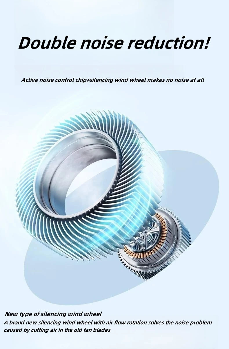 Portable Neck Fan – 10000mAh Rechargeable Silent Cooling for Outdoor Camping