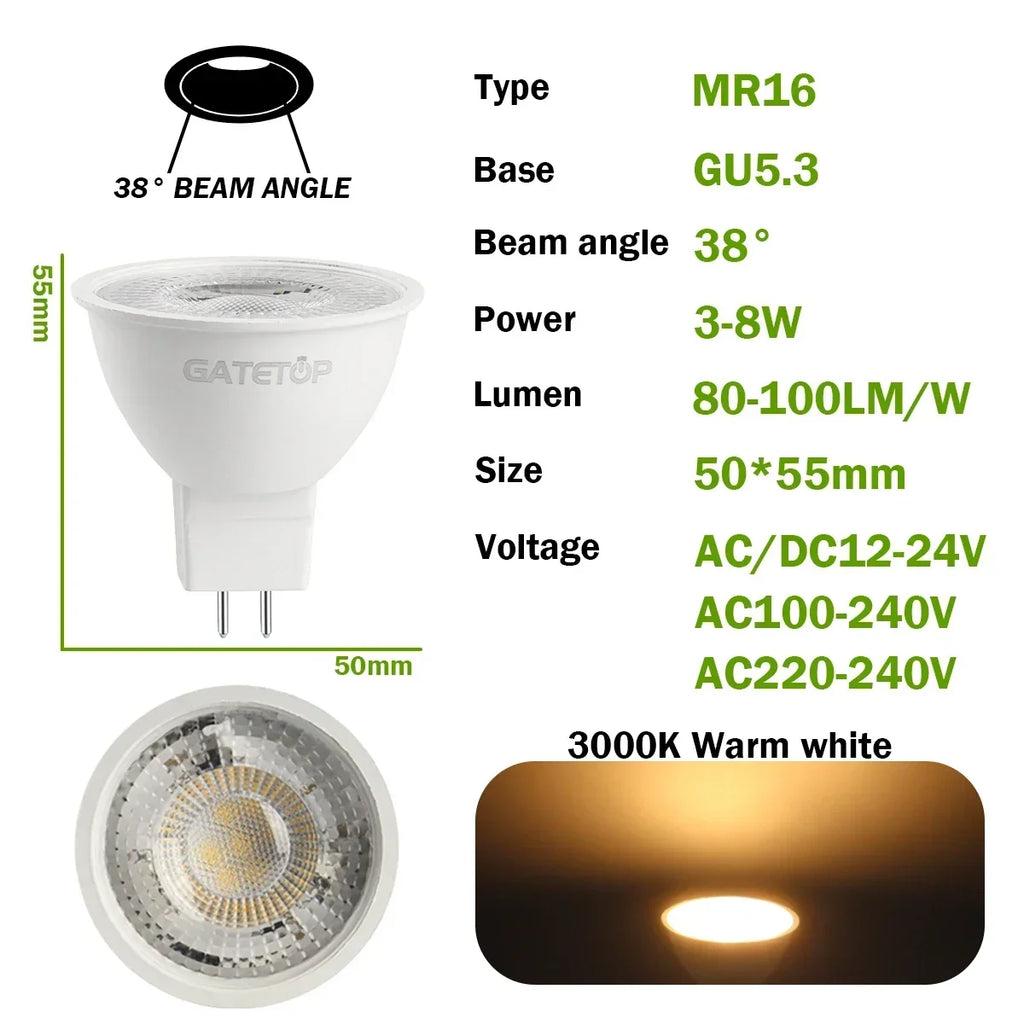 LED MR16 Spotlight Bulbs – Energy Efficient Lighting for Home Replacement