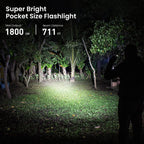 Rechargeable LED Flashlight – 1800lm USB-C Torch for Outdoor Camping Hiking