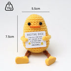 Handmade Wool Crochet Dog Doll – Positive Affirmation Plush for Home Decor