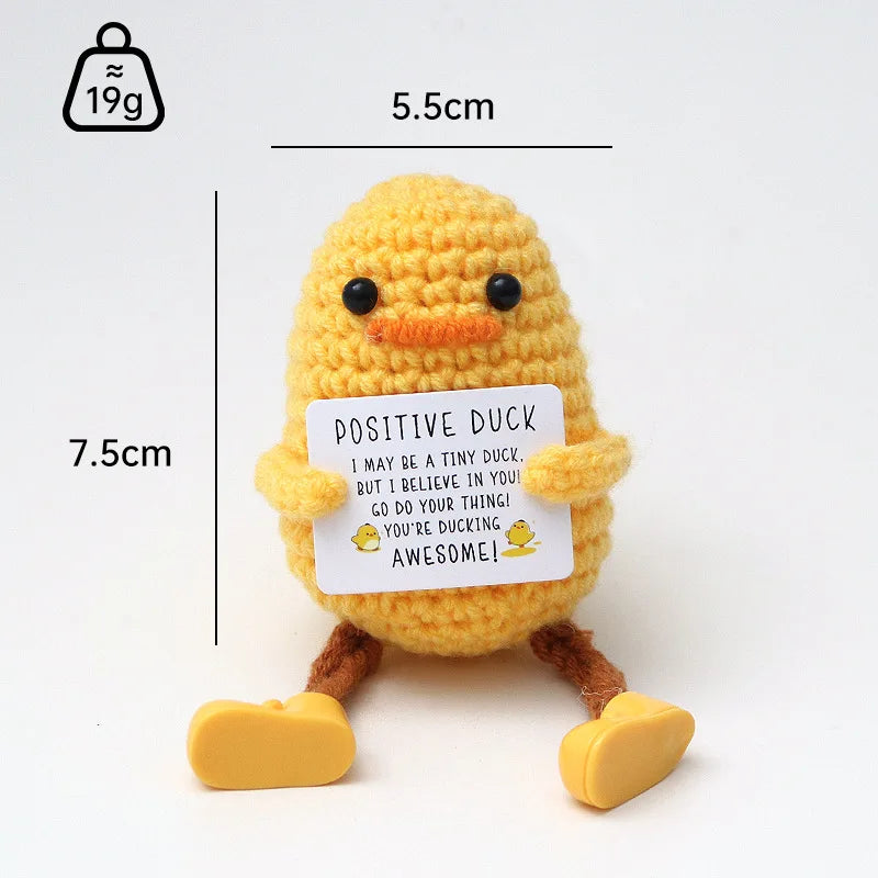 Handmade Wool Crochet Dog Doll – Positive Affirmation Plush for Home Decor
