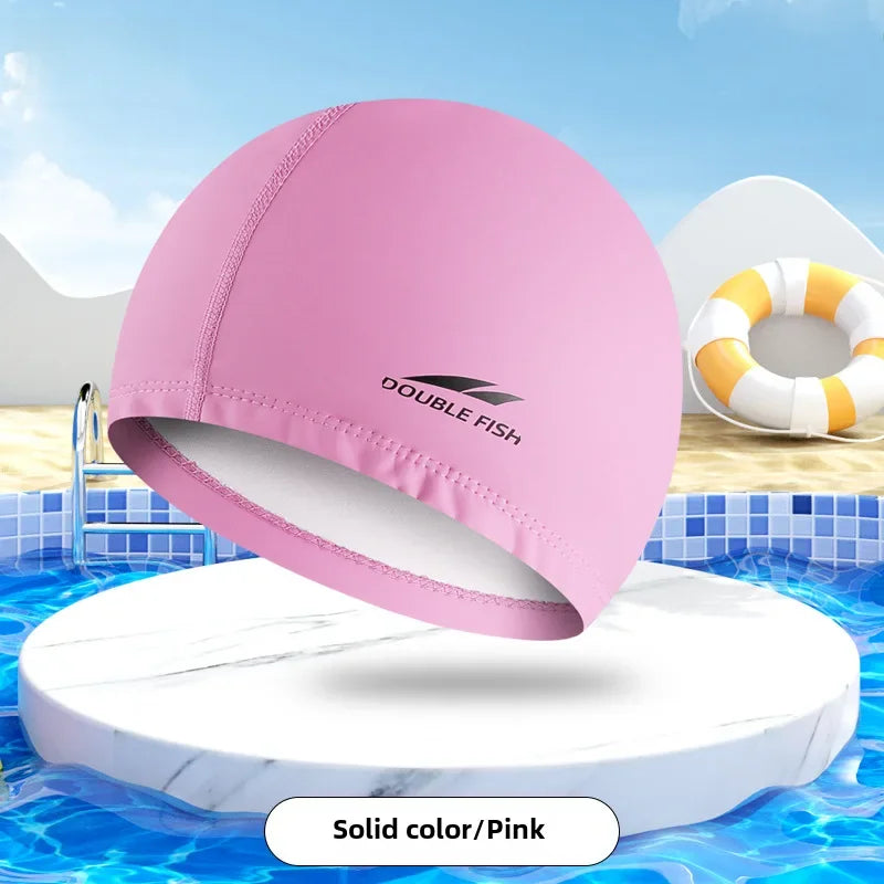 Waterproof PU Swimming Cap – Unisex Adult Professional Hat for Lap Training