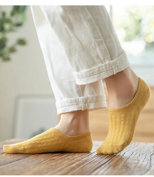 Silicone Invisible Boat Socks – Soft Cotton Women's Ankle Liners for Summer