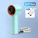 Rechargeable Handheld Turbo Fan – Digital 100-Speed Airflow for Outdoor Travel
