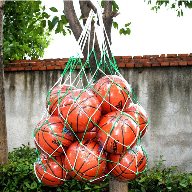 Large Braided Nylon Mesh Bag – Sports Ball Carrier for Outdoor Games