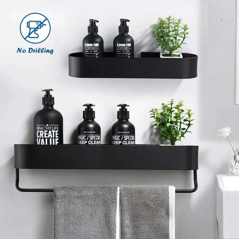 Bathroom Wall Mounted Shelf – No Drill Storage Rack for Shower Organization