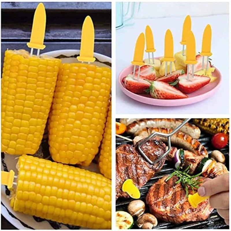 Stainless Steel Corn Holders – Skewers for Outdoor Barbecue and Camping