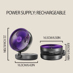 Rechargeable 3-in-1 Portable Fan – Multifunctional Cooling for Home and Travel
