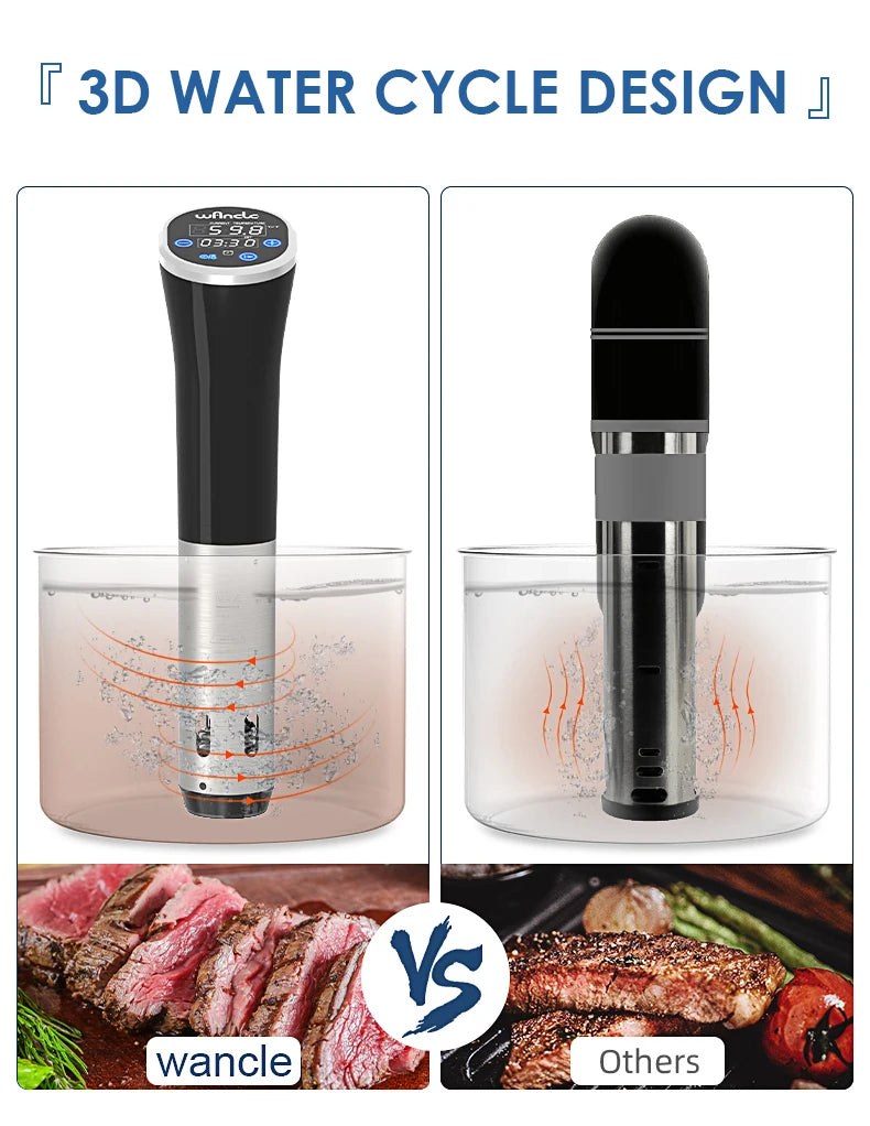 Sous Vide Immersion Cooker – 1100W Digital Waterproof Device for Precision Cooking