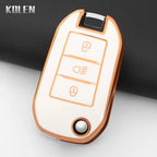 TPU Car Key Case Cover – Protective Keychain for Peugeot and Citroen Models