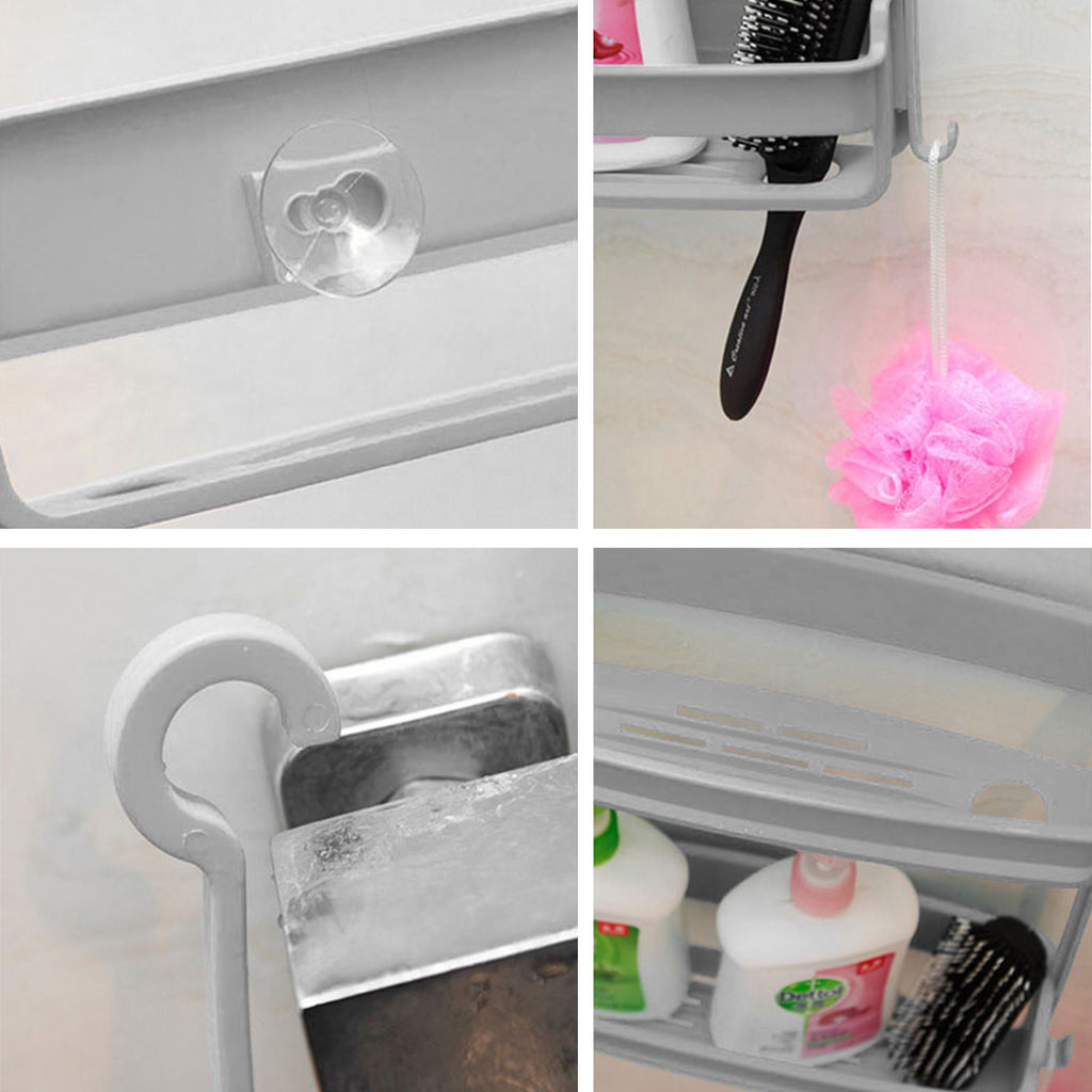Hanging Bathroom Shelf – Nail-Free Shower Organizer for Shampoo Storage