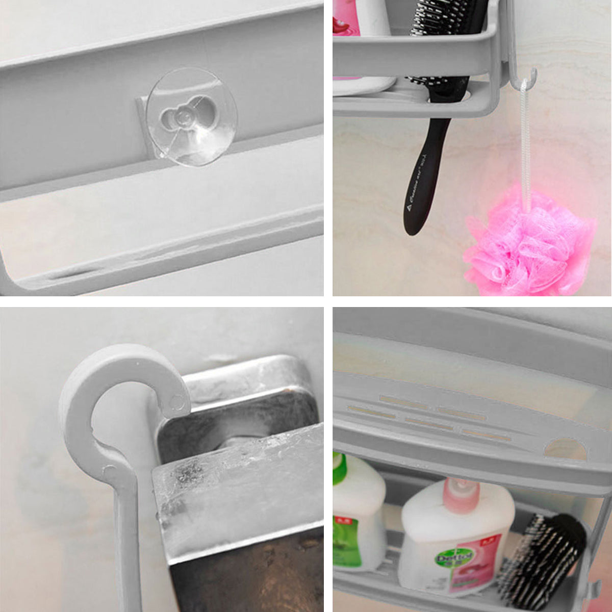 Hanging Bathroom Shelf – Nail-Free Shower Organizer for Shampoo Storage