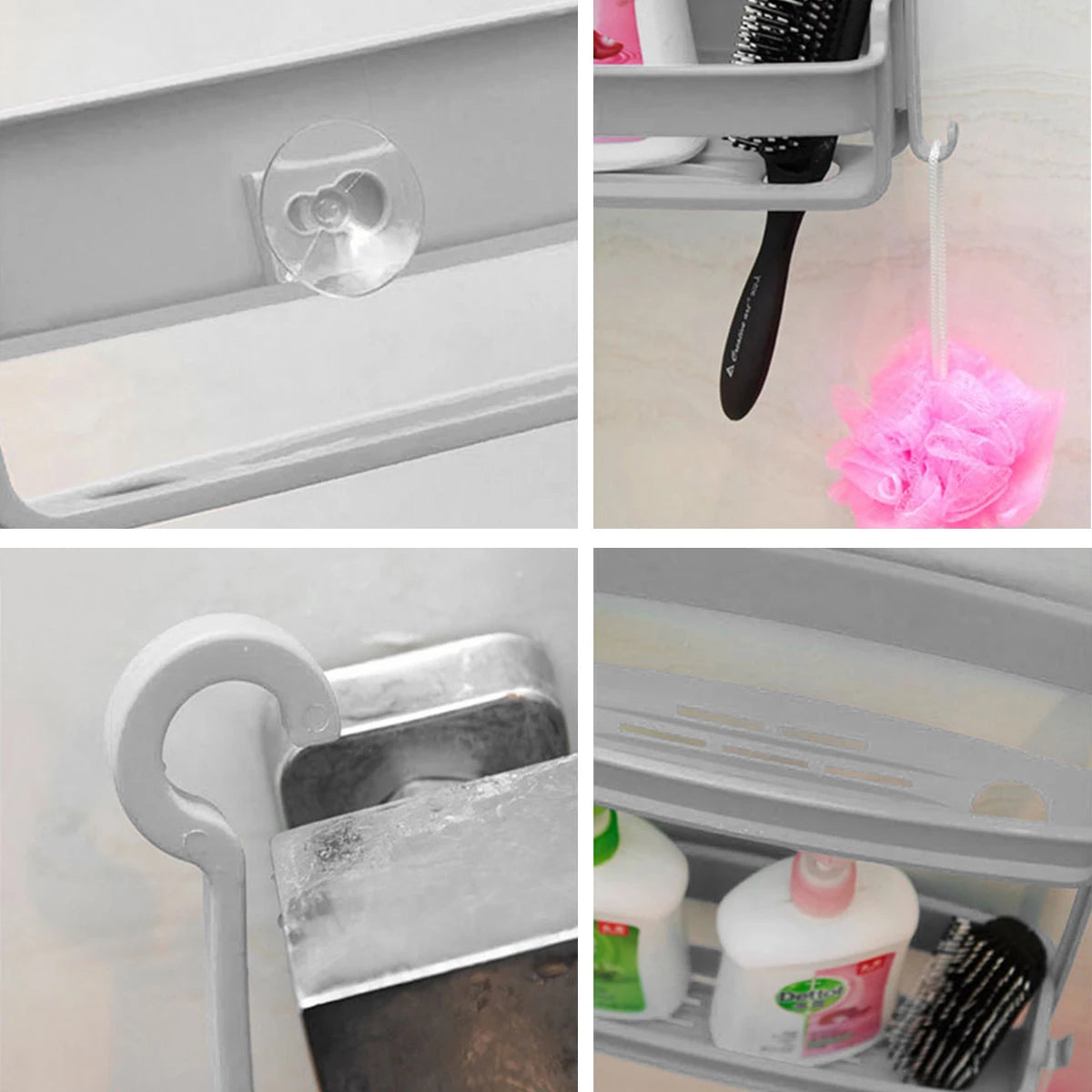 Hanging Bathroom Shelf – Nail-Free Shower Organizer for Shampoo Storage