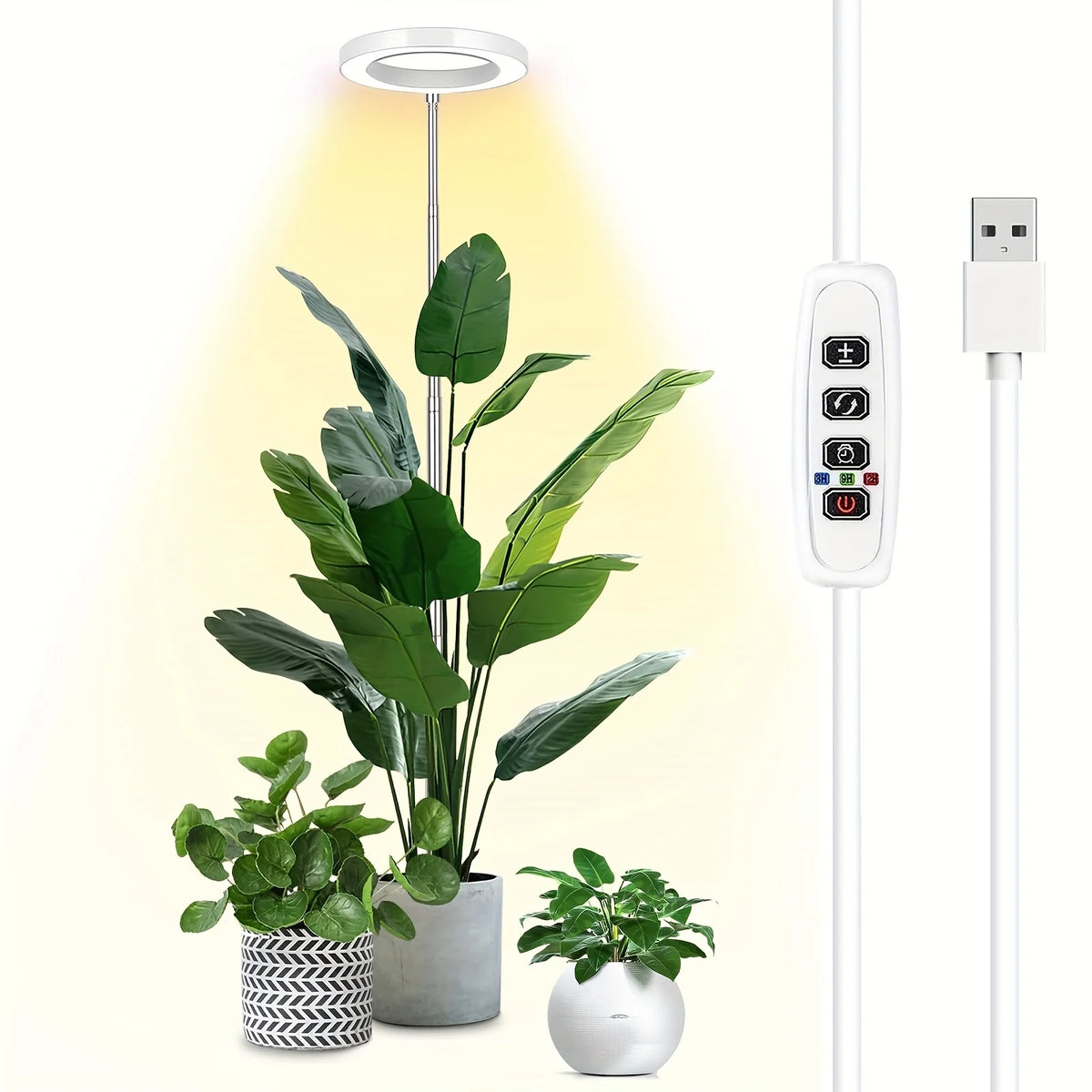 LED Ring Grow Light – 165cm Adjustable Full Spectrum Lamp for Indoor Plants