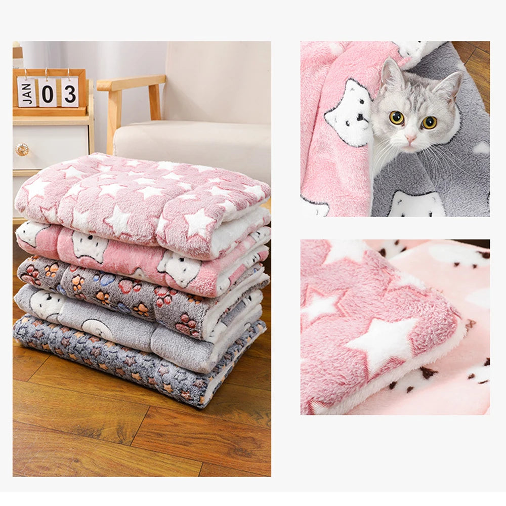Thick Flannel Pet Mat – Soft Warm Sleeping Cushion for Small Dogs and Cats