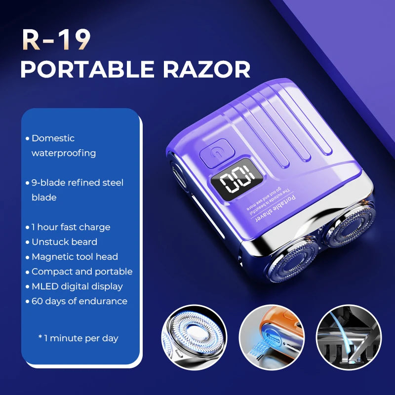 Electric Smart Shaver – Rechargeable Digital Travel Grooming for Men