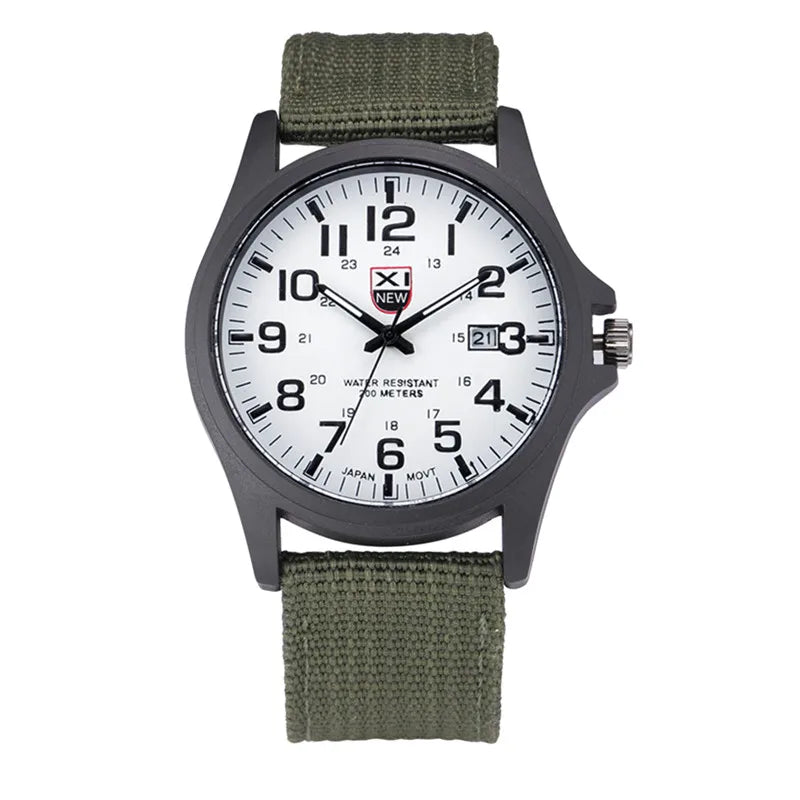 XINEW Nylon Band Quartz Watch – Military Casual Wristwatch for Men