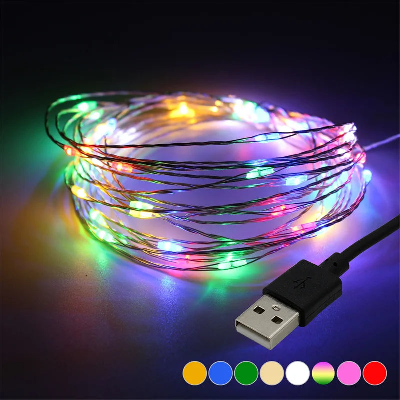 White LED String Lights – 20M Waterproof Copper Wire for Christmas Decor