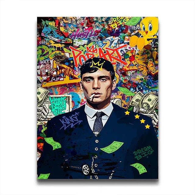 Gangster Graffiti Canvas Print – Urban Street Art for Home Decor
