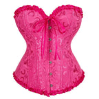 Victorian Jacquard Corset Top – Lace Up Gothic Bustier for Cosplay