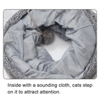 Collapsible Suede Cat Tunnel – Interactive Play Tube for Large Pets