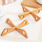 Wooden Cross Trivet – Heat-Resistant Foldable Mat for Kitchen Dining